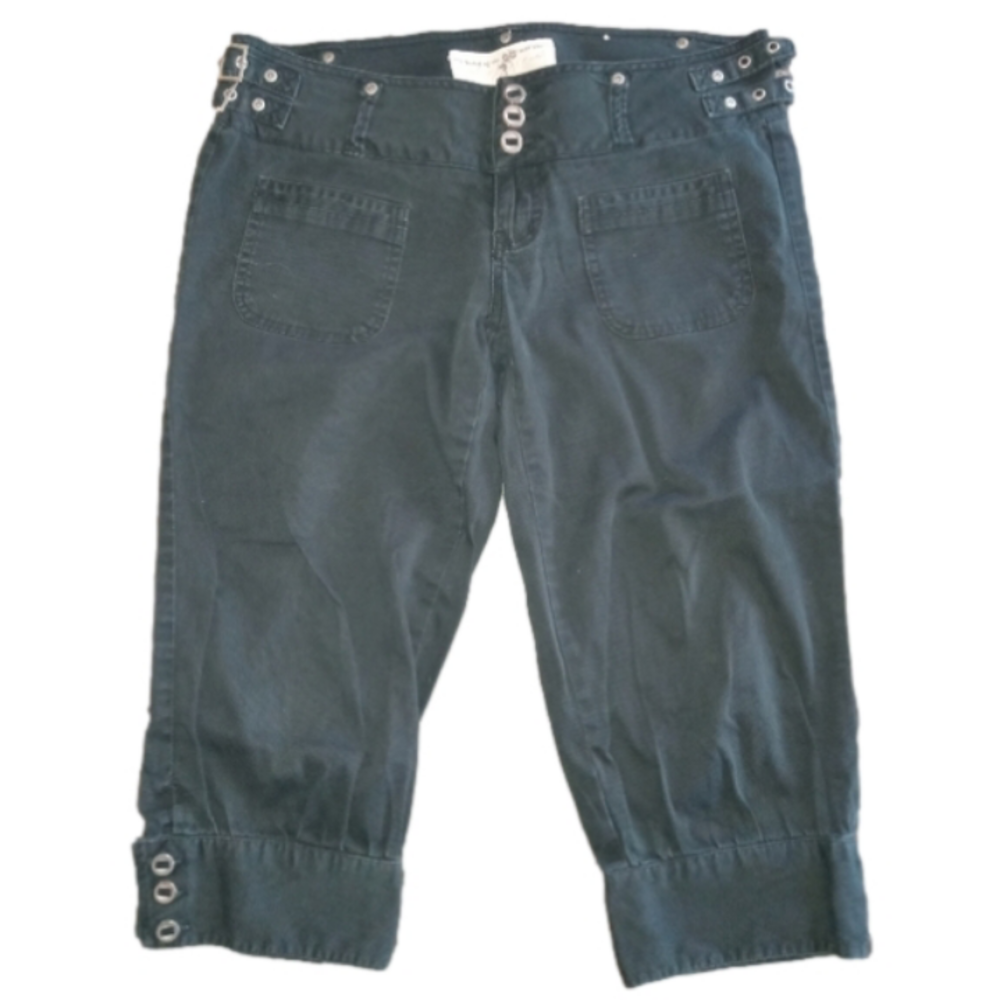 Plugg Jeans Sz 5 Capri Length Black Pants Front Pockets Cute!
